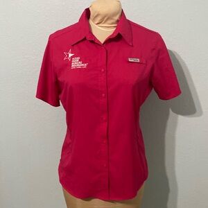 Columbia Fishing Shirt bright pink Omni Shade size Large